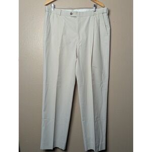 Pendleton Dress Pants Men 35 Khaki Vintage Pleated Straight Leg Business Casual